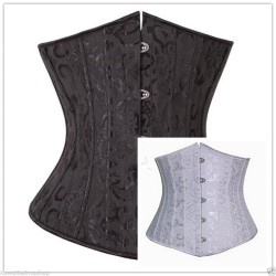 Corsetto Underbust stringivita con stecche nero e bianco damascato a scelta 